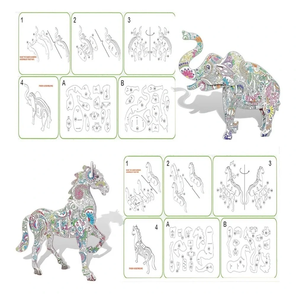 3D Color Animal Art Set - Multicolor